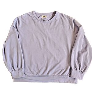 Pact Lavender Back Cutout Organic Cotton Sweatshirt Women’s XL Cozy Sustainable